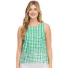Women's Izod Eyelet Embroidered Tank, Size: Large, Green