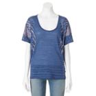 Women's Rock & Republic&reg; Embellished Wing Graphic Tee, Size: Xs, Blue (navy)