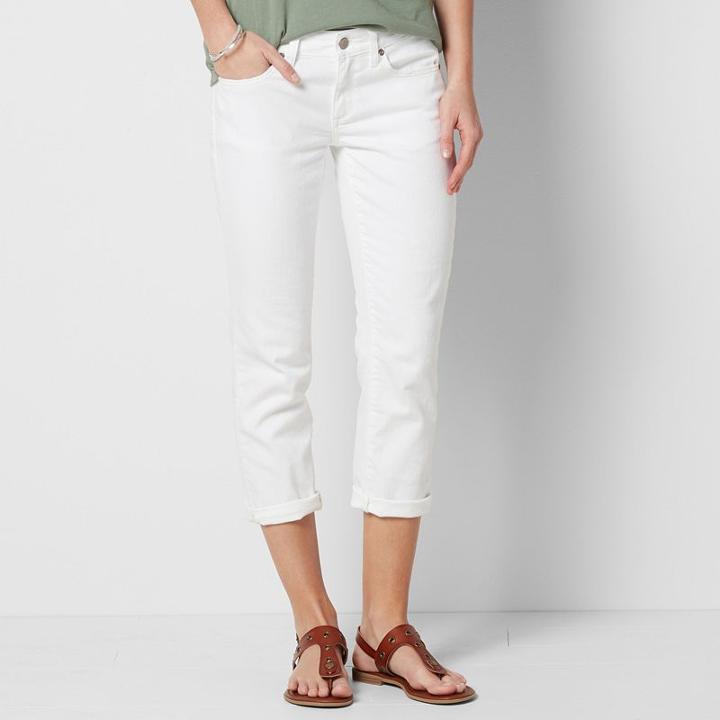 Sonoma Goods For Life, Women's &trade; Cuffed White Capri Jeans, Size: 2