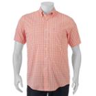 Big & Tall Izod Advantage Classic-fit Checked Stretch Button-down Shirt, Men's, Size: 3xl Tall, Drk Orange