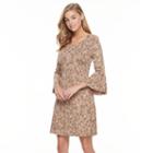 Women's Apt. 9&reg; Bell Sleeve Fit & Flare Dress, Size: Xl, Brown Oth