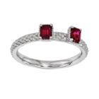 Stacks And Stones Sterling Silver Lab-created Ruby Beaded Stack Ring, Women's, Size: 7, Red