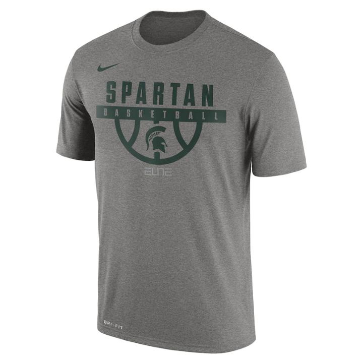Men's Nike Michigan State Spartans Dri-fit Basketball Tee, Size: Xxl, Gray