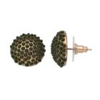 Green Cabochon Dome Nickel Free Stud Earrings, Women's