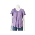 Women's Croft & Barrow&reg; Shirred V-neck Tee, Size: Xs, Med Purple