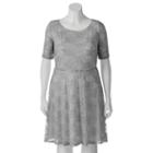 Juniors' Plus Size Wrapper Lace A-line Dress, Teens, Size: 2xl, Dark Grey