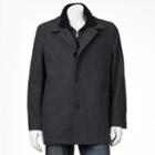 Men's Haggar&reg; Classic-fit Quilted Melton Wool Blend Double-collar Jacket, Size: Small, Dark Grey