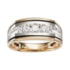 10k Gold Two Tone 1/2-ct. T.w. Diamond Band - Men, Size: 10, White