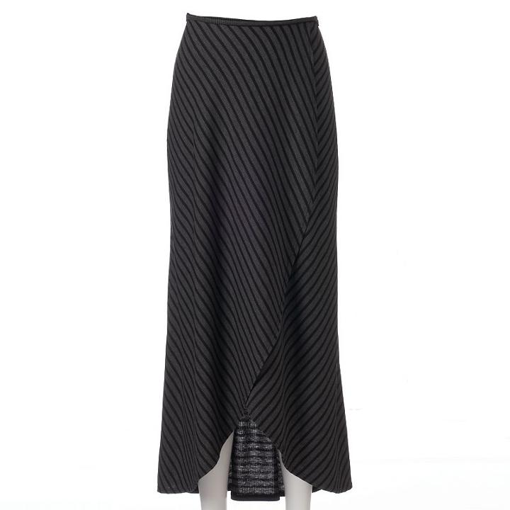 Women's Apt. 9&reg; Striped Tulip-hem Maxi Skirt, Size: Xs, Black