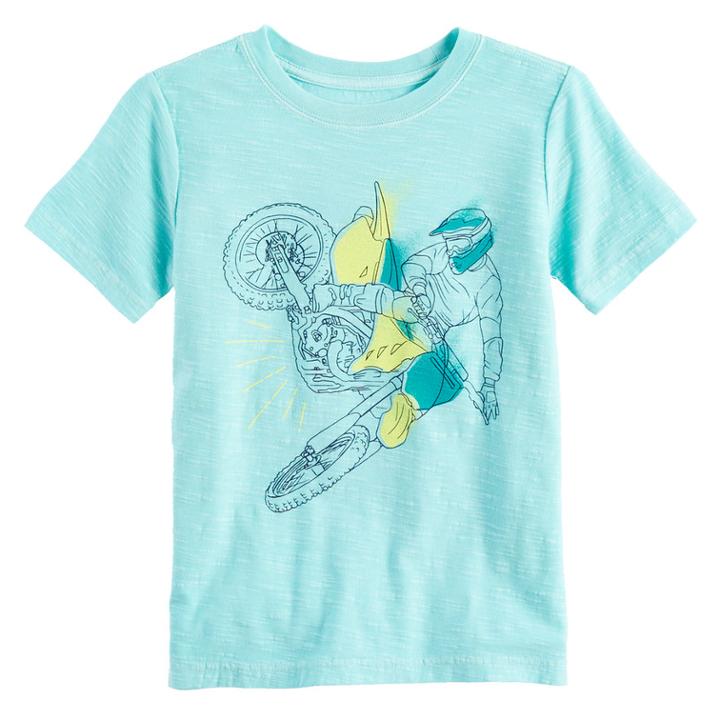 Boys 4-7x Sonoma Goods For Life&trade; Biker Slubbed Graphic Tee, Size: 7, Med Blue