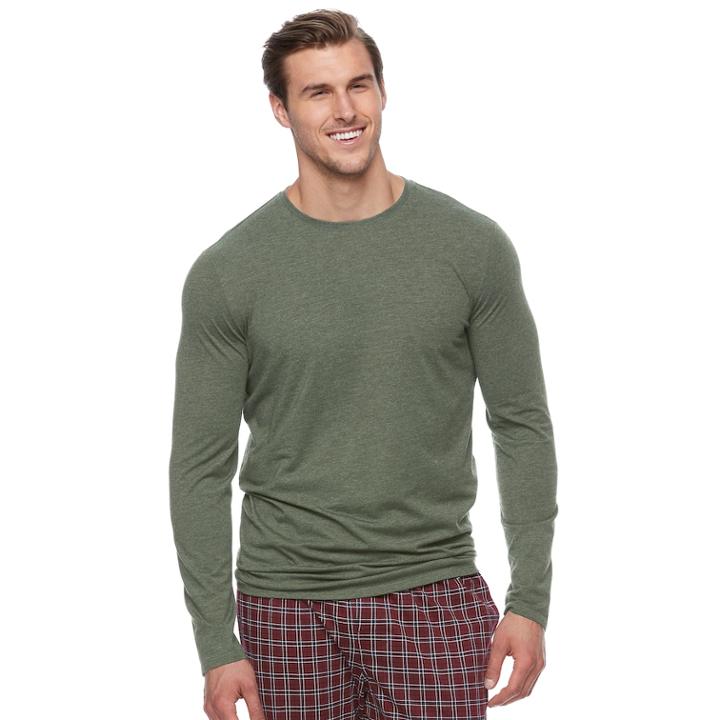 Big & Tall Apt. 9&reg; Premier Flex Classic-fit Stretch Crewneck Tee, Men's, Size: 3xl Tall, Med Green