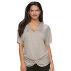Women's Juicy Couture Dolman Knot-front Tee, Size: Small, Grey