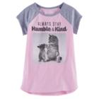 Girls 4-10 Jumping Beans&reg; Always Stay Humble & Kind Raglan Tee, Size: 4, Pink