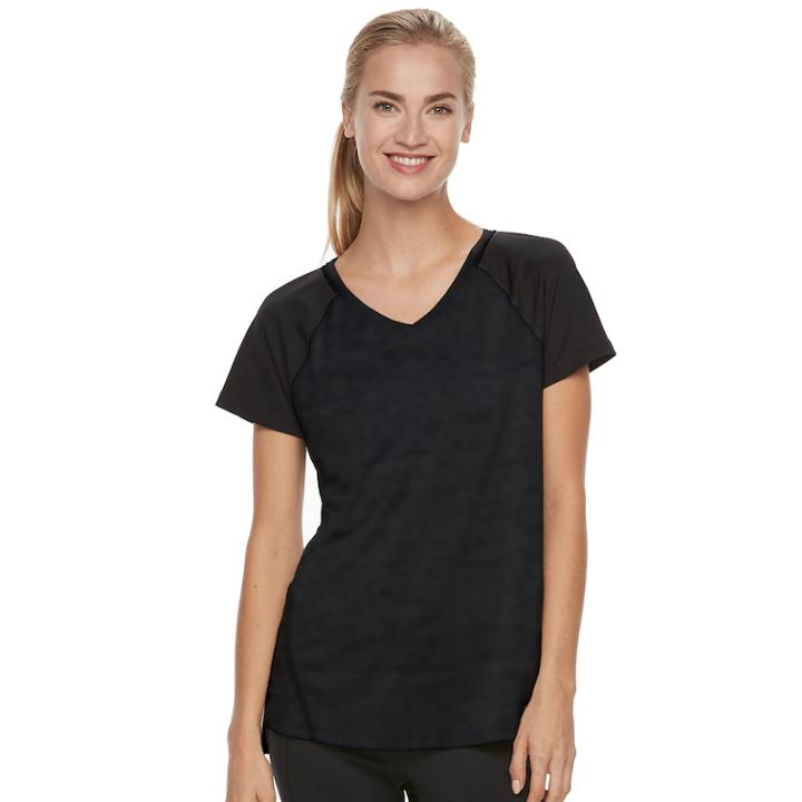 Women's Tek Gear&reg; Performance Side Slit Base Layer Tee, Size: Xl, Black