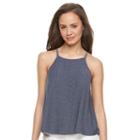 So, Juniors' &reg; Lace-up Back Halter Top, Girl's, Size: Small, Blue