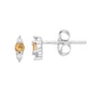 Lc Lauren Conrad 10k White Gold Citrine & Diamond Accent 3-stone Stud Earrings, Women's, Yellow