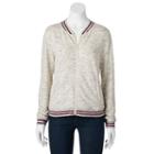 Juniors' So&reg; French Terry Ribbed Bomber Jacket, Girl's, Size: Xl, White Oth