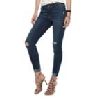 Women's Juicy Couture Flaunt It Ripped Skinny Ankle Jeans, Size: 4, Dark Blue