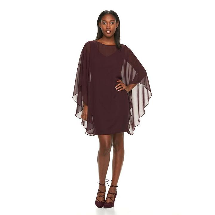 Women's Sharagano Chiffon Caftan Dress, Size: 8, Purple