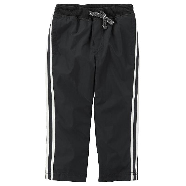 Boys 4-8 Carter's Striped Woven Athletic Pants, Size: 5, Black