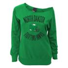Juniors' North Dakota Fighting Hawks Flashdance Slouch Crewneck, Teens, Size: Medium, Green