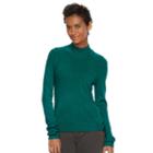 Petite Napa Valley Mockneck Sweater, Women's, Size: L Petite, Med Blue