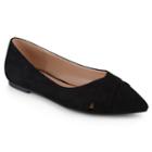 Journee Collection Winslo Women's Pointed Flats, Girl's, Size: 7.5, Black
