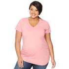 Plus Size Maternity Oh Baby By Motherhood&trade; Pull-down Nursing Tee, Women's, Size: 2xl, Light Pink