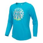 Girls 7-16 Adidas Long Sleeve Shine Graphic Tee, Size: Large, Turquoise/blue (turq/aqua)