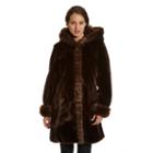 Women's Excelled Hooded Faux-fur Jacket, Size: Medium, Brown