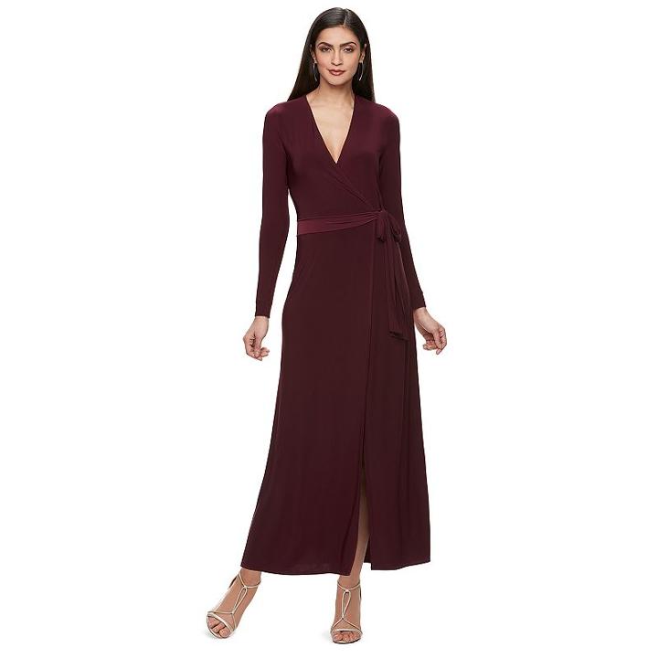 Women's Jennifer Lopez Faux-wrap Maxi Dress, Size: Xl, Drk Purple