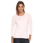 Women's Croft & Barrow&reg; Essential Jersey Cardigan, Size: Medium, Brt Pink