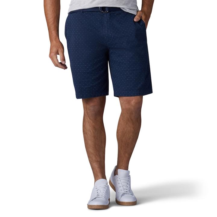 Men's Lee Walker Flat-front Shorts, Size: 29, Blue