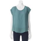 Juniors' Pink Rose Cap Sleeve Woven Top, Girl's, Size: Medium, Green Oth