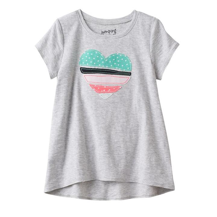 Girls 4-10 Jumping Beans&reg; Embroidered Graphic Tee, Girl's, Size: 6, Light Grey
