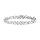 Sterling Silver Lab-created White Sapphire Bypass Link Bracelet, Women's, Size: 7.25