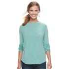 Juniors' Mudd&reg; Crewneck Long Sleeve Tee, Teens, Size: Small, Med Blue
