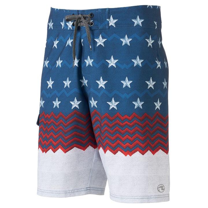 Men's Ocean Current Stretch Board Shorts, Size: 36, Med Blue