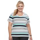 Plus Size Croft & Barrow&reg; Essential V-neck Tee, Women's, Size: 1xl, Blue
