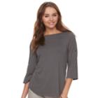 Women's Apt. 9&reg; Button Accent Top, Size: Xxl, Dark Grey