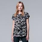 Women's Simply Vera Vera Wang Chiffon High-low Top, Size: Large, Oxford