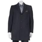 Men's Nick Dunn Modern-fit Wool-blend Top Coat, Size: 42, Dark Grey