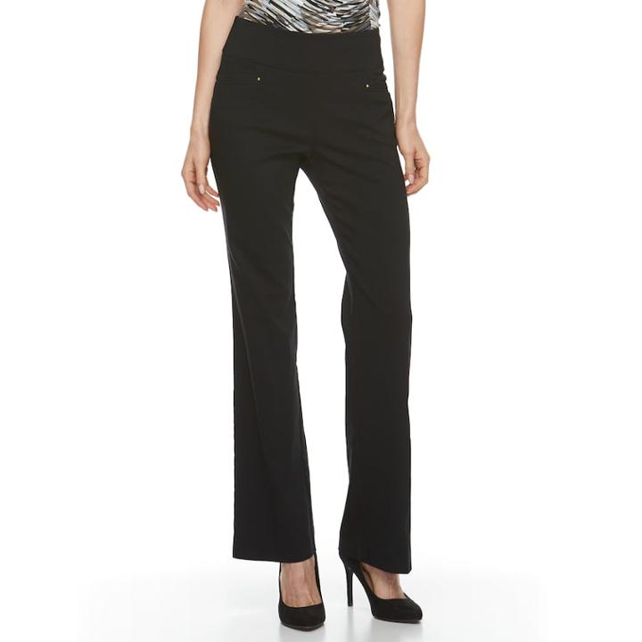 Women's Dana Buchman Bootcut Millennium Pull-on Dress Pants, Size: M Short, Black