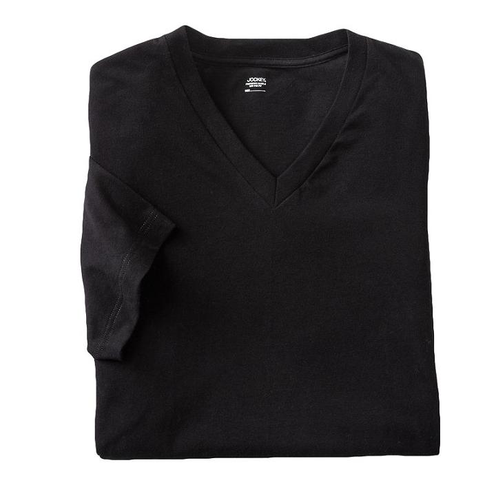 Men's Jockey 3-pk. Classic Staydry V-neck Tees, Size: Xxl, Black
