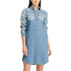 Women's Chaps Jean Shirt Dress, Size: Large, Blue