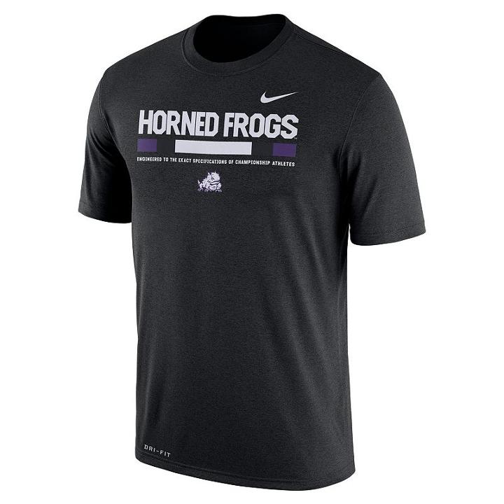 Men's Nike Tcu Horned Frogs Legend Staff Dri-fit Tee, Size: Xl, Black