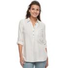 Petite Sonoma Goods For Life&trade; Button Printed Shirt, Women's, Size: S Petite, Natural