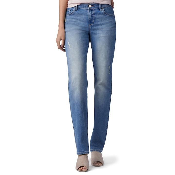 Women's Lee Relaxed Fit Straight Leg Jeans, Size: 18 Short, Dark Blue