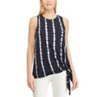 Women's Chaps Knot-front Tank, Size: Xl, Blue (navy)