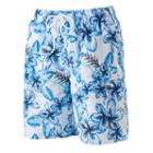 Big & Tall Croft & Barrow&reg; Floral Microfiber Swim Trunks, Men's, Size: 3xb, White Oth